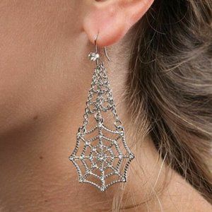 New Marvel Spider-Man Web Crystal Earrings
